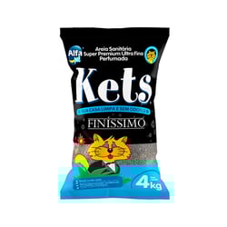 Areia Higiênica Granulada Finíssimo Kets Para Gatos - 8 Kilos