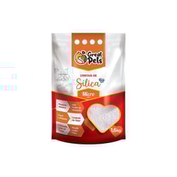 Areia Higiênica Great Pets Sílica Cristal Fina Para Gatos - 1,6Kg