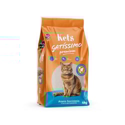 Areia Higiênica Kets Gatíssimo Fina Sem Perfume Para Gatos - 4Kg - 4 Kilos