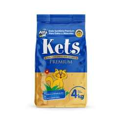 Areia Higiênica Kets Premium Alfa Pet 4Kg Para Gatos