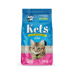 Areia Higiênica Kets White Para Gatos - 1,8Kg - 1,8 Kilos