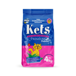 Areia Higiênica Perfumada Kets Premium Para Gatos - 12Kg - 4 Kilos