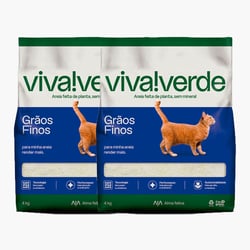 Areia Higiênica Petfive Viva Verde Limpeza Plena Para Gatos - 8Kg