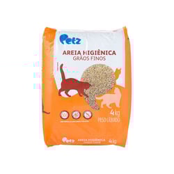 Areia Higiênica Petz Grãos Finos Para Gatos - 1 Unidade - 4 Kilos