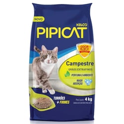 Areia Higiênica Pipicat Campestre Para Gatos - 4Kg