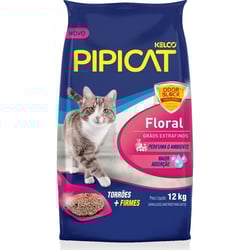 Areia Higiênica Pipicat Floral 12Kg - 1 Unidade - 12 Kilos