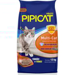 Areia Higiênica Pipicat Multi-Cat Para Gatos - 12Kg