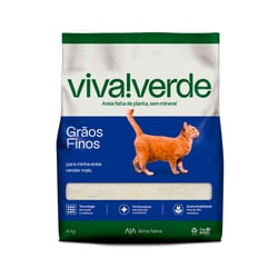 Areia Higiênica Viva Verde Grãos Finos Para Gatos - 10 Kilos
