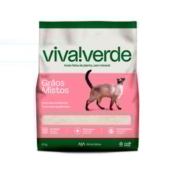 Areia Higiênica Viva Verde Grãos Mistos Para Gatos - 4 Kilos