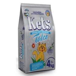 Areia Sanitária Kets Higiênica Para Gatos Talco Cinza - 4Kg