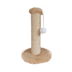 Arranhador Hello Pet Sisal E Pelucia Bege Para Gatos - Tamanho P