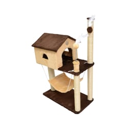 Arranhador São Pet House Pelúcia E Sisal 70X35X104Cm Para Gatos