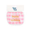 Babador Leo E Lia Happy Birthday Xadrez Rosa Para Cães E Gatos - 1 Unidade - Tamanho P