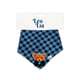 Bandana Bordado Xadrez Azul Leo E Lia Para Cães E Gatos - 1 Unidade - Tamanho M - Tamanho M