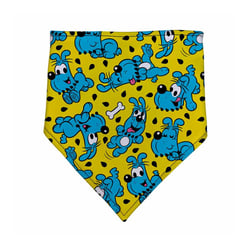 Bandana Turma Da Mônica Meuauau Bibu Amarelo Para Cães - Tamanho P