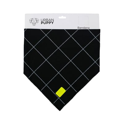 Bandana Urban Puppy Grid Preto Tamanho G Para Cachorros