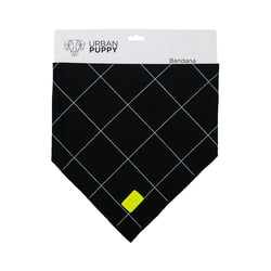 Bandana Urban Puppy Grid Preto Tamanho M Para Cachorros