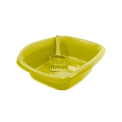 Bandeja Funda Simples Alvorada Com Pá Para Gatos - Amarela
