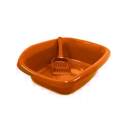 Bandeja Higiênica Alvorada Funda Com Pá - Laranja Para Gatos