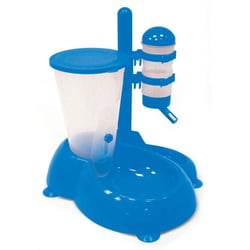 Bebedouro Automático Com Comedouro Azul Para Cães E Gatos - 1 Unidade