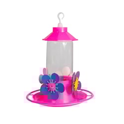 Bebedouro Beija-Flor Luxo Rosa Com Poleiro Jel Plast 250Ml - 1 Unidade