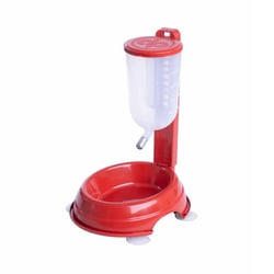 Bebedouro Durapets Durafeeder Automático Basic Vermelho Para Cães E Gatos 1 Litro