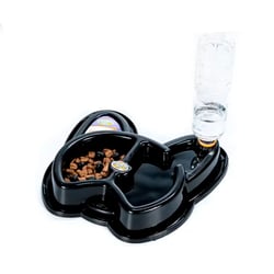 Bebedouro E Comedouro Truqys Pet Dogger 3 Em 1 Preto Para Cães E Gatos - 1 Unidade