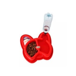 Bebedouro E Comedouro Truqys Pet Dogger 3 Em 1 Vermelho Para Cães E Gatos - 1 Unidade