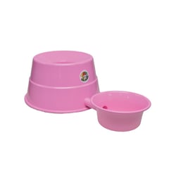 Bebedouro Vida Mansa Alumínio Rosa Para Cães E Gatos - 10/20 Litros