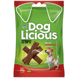 Bifinho Doglicious Strips Sabor Beef 65G Para Cachorros - 1 Unidade