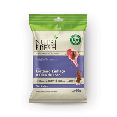 Bifinho Nutrifresh Para Cães Adultos Sabor Cordeiro, Linhaça E Óleo De Coco - 1 Unidade - 60 Gramas