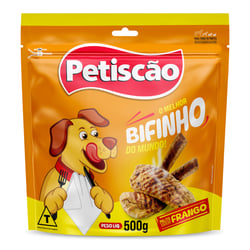Bifinho Palito Mastigável De Frango Petiscão Para Cães - 500G