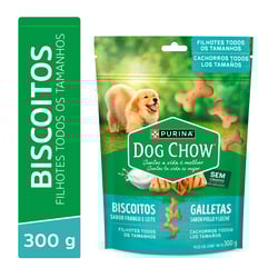 Biscoito Dog Chow Sabor Frango E Leite Para Cães Filhotes - 300G
