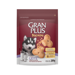 Biscoito Granplus Sabor Leite Para Cães Filhotes - 250G