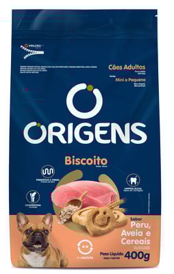 Biscoito Origens Sabor Peru Para Cães Adultos De Porte Mini E Pequeno - 400G