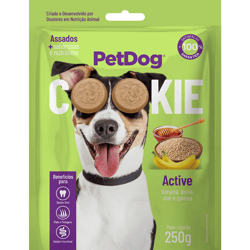 Biscoito Pet Dog Cookie Para Cães Sabor Banana, Aveia E Mel - 250G - 1 Unidade