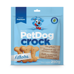 Biscoito Pet Dog Crock Para Cães Filhotes - 250G