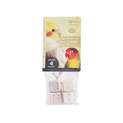 Bloco Mineral Pombo Branco Osso De Siba Para Pássaros - Tamanho M