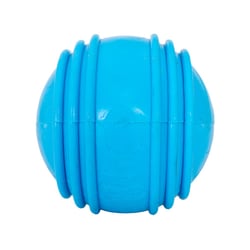 Bola De Borracha Maciça Com Friso Furacão Pet Para Cães - 85Mm Azul - 8 cm Centímetros