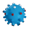Brinquedo Bola Espinho Vinil Azul 7.5Cm - 1 Unidade Para Cachorros