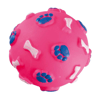 Brinquedo Bola Patinhas Vinil Rosa 7.5Cm Para Cachorros - 1 Unidade