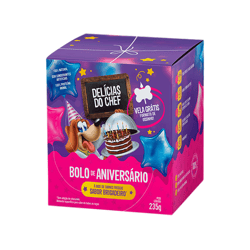Bolo De Aniversário Delícias Do Chef Sabor Brigadeiro Para Cães - 235G