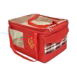 Bolsa De Transporte Aerial São Pet Vermelha Para Cães E Gatos - 1 Unidade