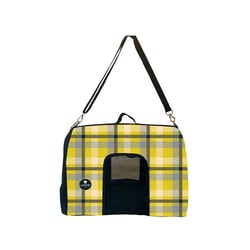 Bolsa De Transporte I Love Pet Xadrez Amarelo Para Cães E Gatos - 1 Unidade