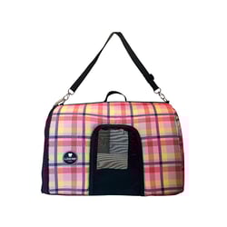 Bolsa De Transporte I Love Pet Xadrez Clássico Rose Para Cães E Gatos - Tamanho G