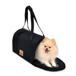 Bolsa De Transporte Luxo Bichinho Chic Preta Para Pets P - 1 Unidade