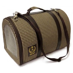 Bolsa De Transporte São Pet Pied Poule Marrom Para Cães E Gatos - 1 Unidade