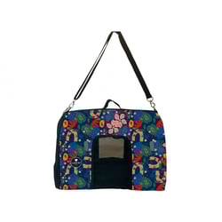 Bolsa Transporte I Love Pet Floral Marinho Para Cães E Gatos - Tamanho M