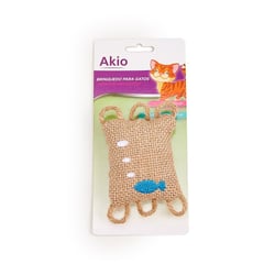 Brinquedo Akio Bolsa De Juta Com Peixe Para Gatos - 1 Unidade