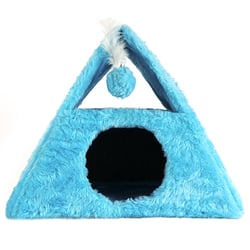 Brinquedo Arranhador Divert Cat Toca Triângulo Azul Para Gatos